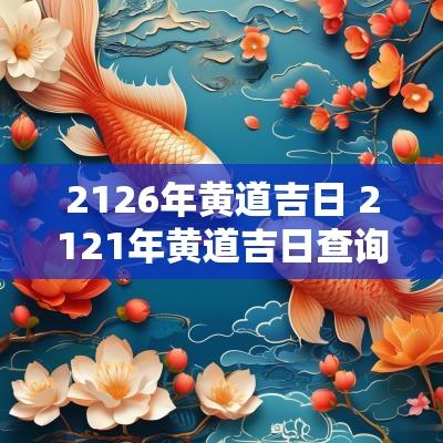 2126年黄道吉日 2121年黄道吉日查询