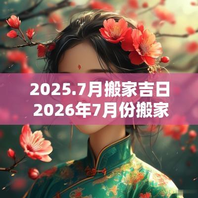 2025.7月搬家吉日 2026年7月份搬家吉日大全