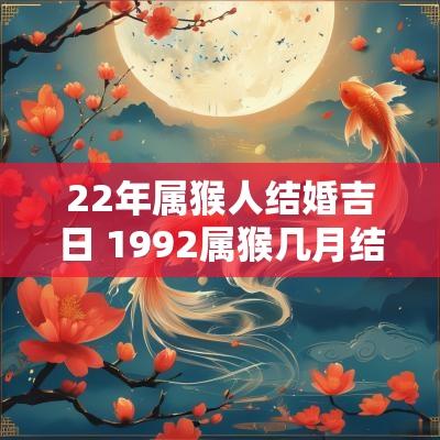 22年属猴人结婚吉日 1992属猴几月结婚最好