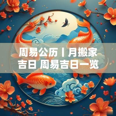 周易公历丨月搬家吉日 周易吉日一览表