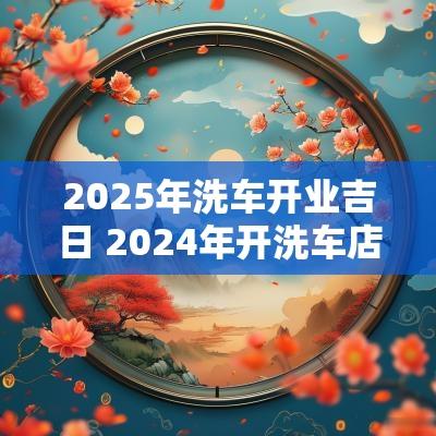 2025年洗车开业吉日 2025年开洗车店吉日