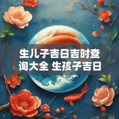 生儿子吉日吉时查询大全 生孩子吉日查询2018年