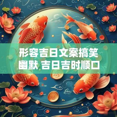 形容吉日文案搞笑幽默 吉日吉时顺口溜文案