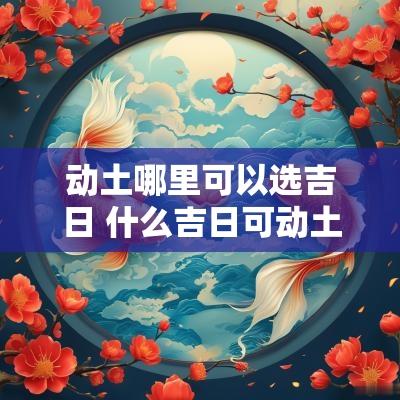 动土哪里可以选吉日 什么吉日可动土修坟