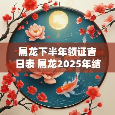 属龙下半年领证吉日表 属龙2026年结婚吉日