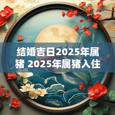 结婚吉日2025年属猪 2025年属猪入住吉日