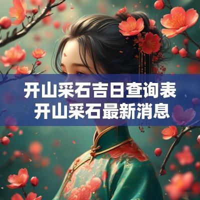 开山采石吉日查询表 开山采石最新消息