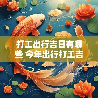 打工出行吉日有哪些 今年出行打工吉日有哪些