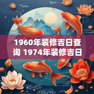 1960年装修吉日查询 1974年装修吉日查询
