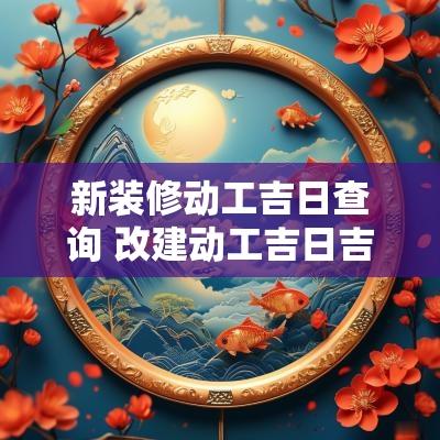 新装修动工吉日查询 改建动工吉日吉时查询表