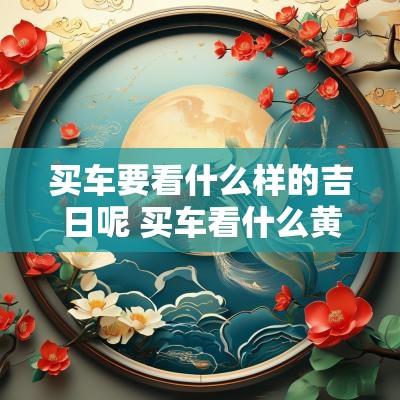 买车要看什么样的吉日呢 买车看什么黄历