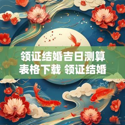 领证结婚吉日测算表格下载 领证结婚吉日查询软件