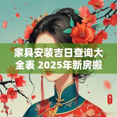 家具安装吉日查询大全表 2025年新房搬家具吉日