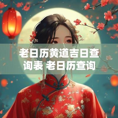 老日历黄道吉日查询表 老日历查询