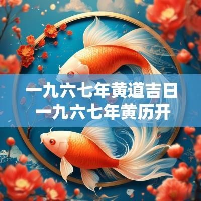 一九六七年黄道吉日 一九六七年黄历开业吉日