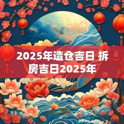 2025年造仓吉日 拆房吉日2025年