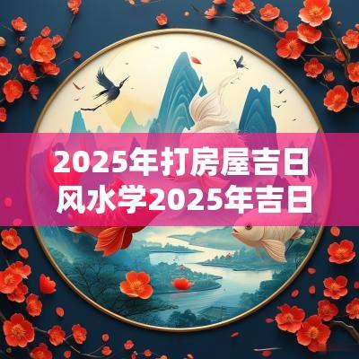 2025年打房屋吉日 风水学2025年吉日