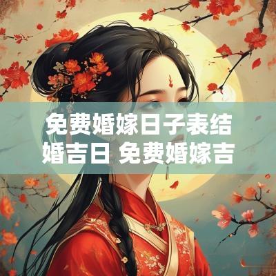 免费婚嫁日子表结婚吉日 免费婚嫁吉日