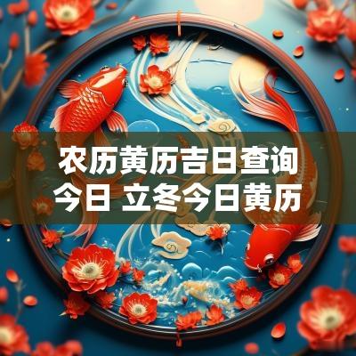 农历黄历吉日查询今日 立冬今日黄历吉日查询