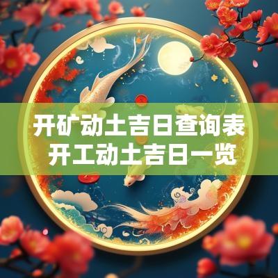 开矿动土吉日查询表 开工动土吉日一览表