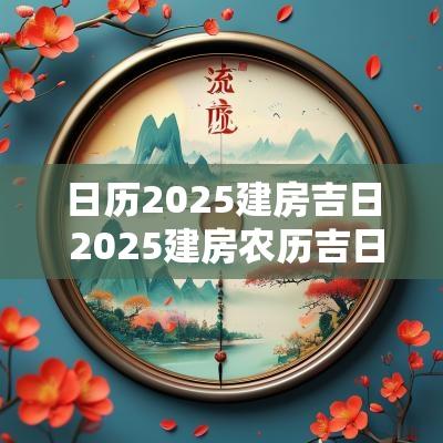 日历2025建房吉日 2025建房农历吉日
