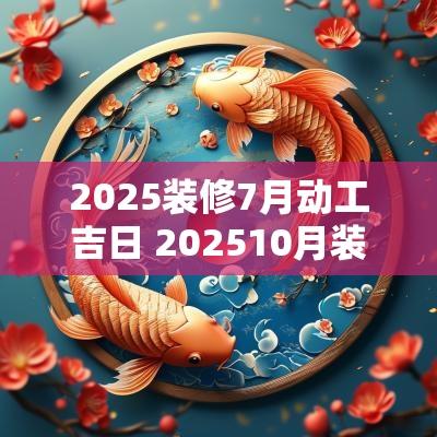 2025装修7月动工吉日 202510月装修开工吉日