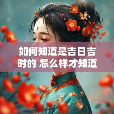 如何知道是吉日吉时的 怎么样才知道是黄道吉日