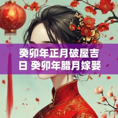 癸卯年正月破屋吉日 癸卯年腊月嫁娶吉日