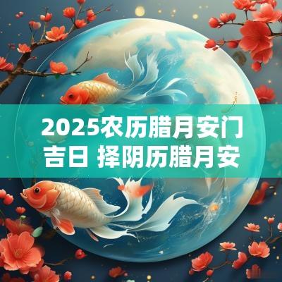 2025农历腊月安门吉日 择阴历腊月安门吉日