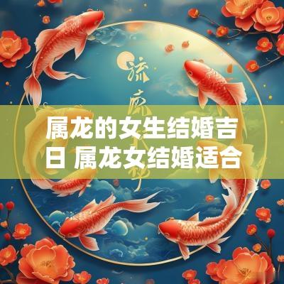 属龙的女生结婚吉日 属龙女结婚适合农历几月