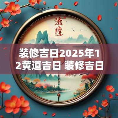 装修吉日2025年12黄道吉日 装修吉日2025年12月黄道吉日