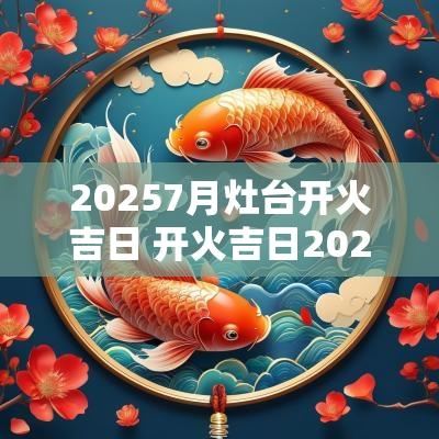 20257月灶台开火吉日 开火吉日2025年7月