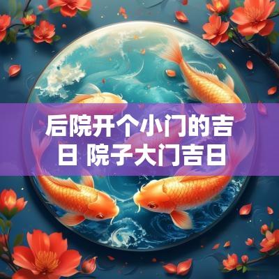 后院开个小门的吉日 院子大门吉日