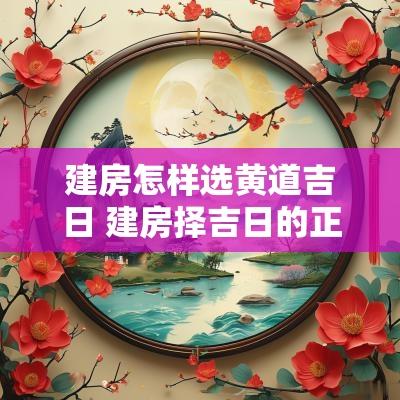 建房怎样选黄道吉日 建房择吉日的正确方法