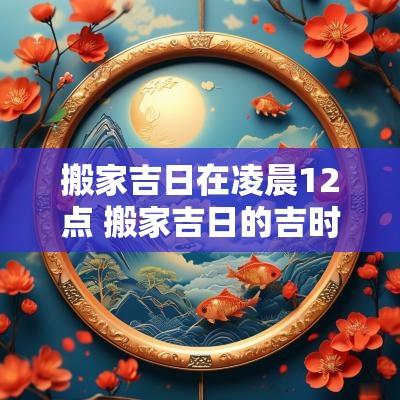 搬家吉日在凌晨12点 搬家吉日的吉时是下午5点到7点