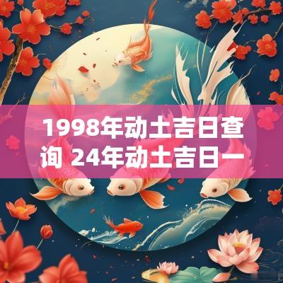 1998年动土吉日查询 24年动土吉日一览表