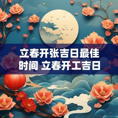 立春开张吉日最佳时间 立春开工吉日查询
