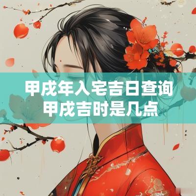 甲戌年入宅吉日查询 甲戌吉时是几点