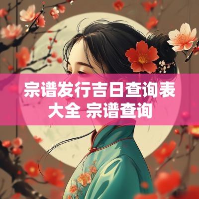 宗谱发行吉日查询表大全 宗谱查询