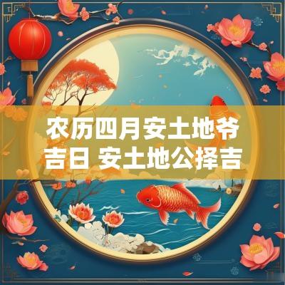 农历四月安土地爷吉日 安土地公择吉日