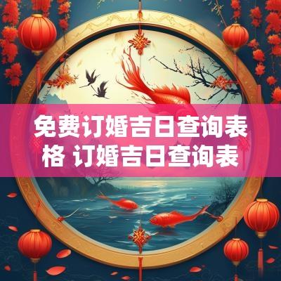 免费订婚吉日查询表格 订婚吉日查询表格模板
