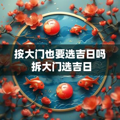 按大门也要选吉日吗 拆大门选吉日