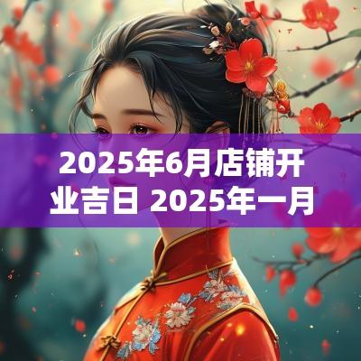 2025年6月店铺开业吉日 2025年一月份店里开业吉日