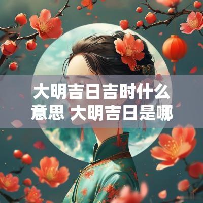 大明吉日吉时什么意思 大明吉日是哪一天