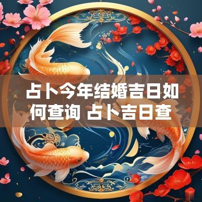 占卜今年结婚吉日如何查询 占卜吉日查询表