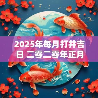 2025年每月打井吉日 二零二零年正月打井吉日