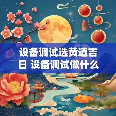 设备调试选黄道吉日 设备调试做什么的