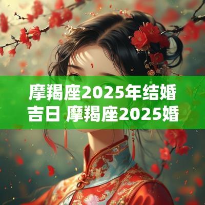 摩羯座2025年结婚吉日 摩羯座2025婚姻运势