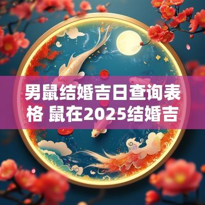 男鼠结婚吉日查询表格 鼠在2025结婚吉日