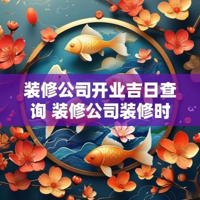 装修公司开业吉日查询 装修公司装修时间表